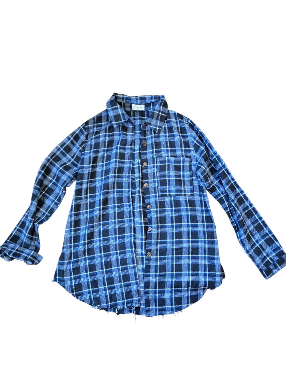 Pink Lily Plaid Button Up Flannel Shirt
